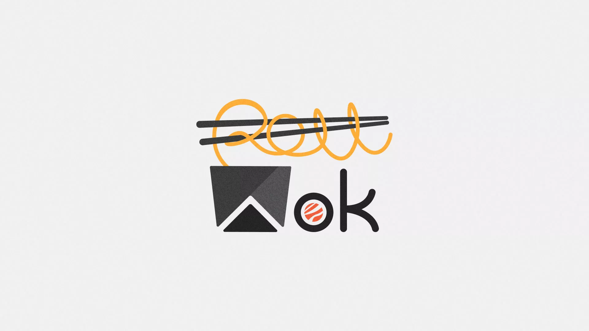 Разработка логотипа суши-бара «Roll Wok Club» в Ногинске