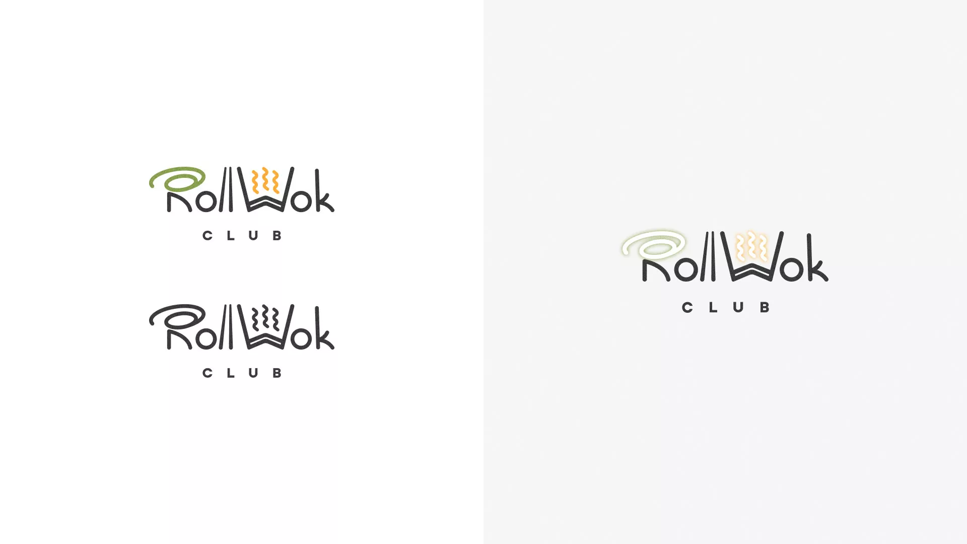 Разработка логотипа и фирменного стиля суши-бара «Roll Wok Club» в Ногинске